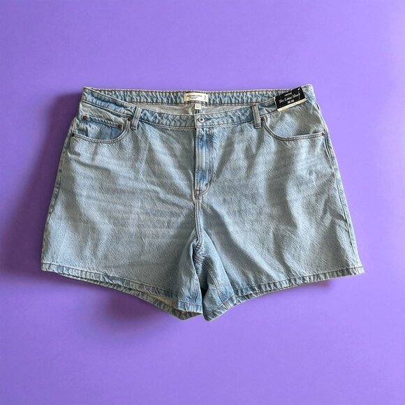 ABERCROMBIE & FITCH High Rise Denim The Loose Short Size 22 PLUS NEW NWT - Picture 1 of 8